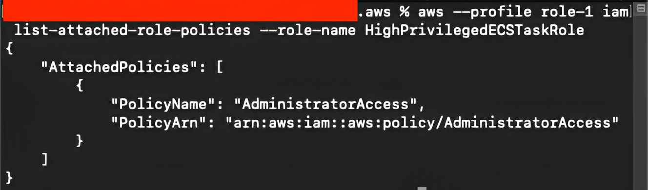 Privilege Escalation in AWS ECS via Task Overrides Attached AWS policies